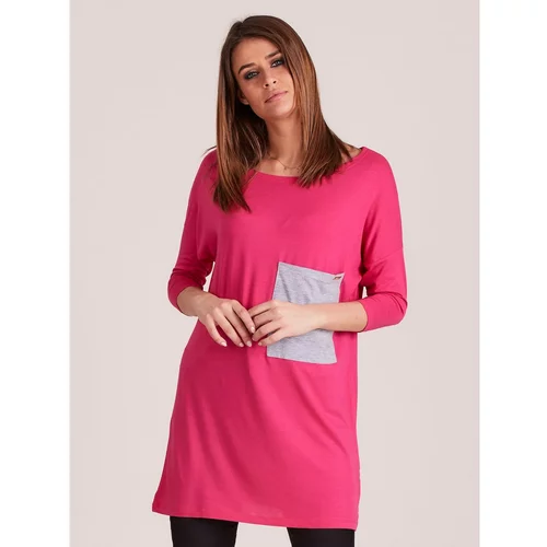 Fashion Hunters Women's tunic with a pocket, pink