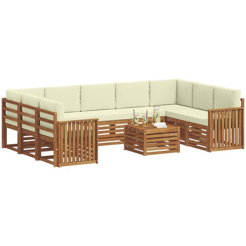  Set vanjskih sofa 10 kom. Prirodna i krem Slike
