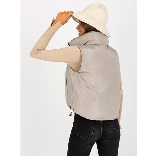 Fashion Hunters Khaki reversible quilted down vest Slike