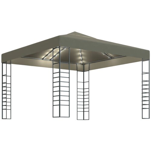 vidaXL Vrtni šotor z LED lučkami 3x3 m taupe Cene