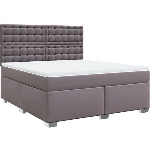 vidaXL Krevet s oprugama i madracem sivi 180 x 200 cm od umjetne kože Cijene