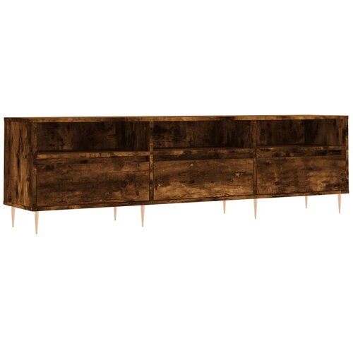 Maison Chic TV omarica - TV stojalo - Televizijska omarica dimljeni hrast 150x30x44,5 cm inženirski les, (21700114) Slike