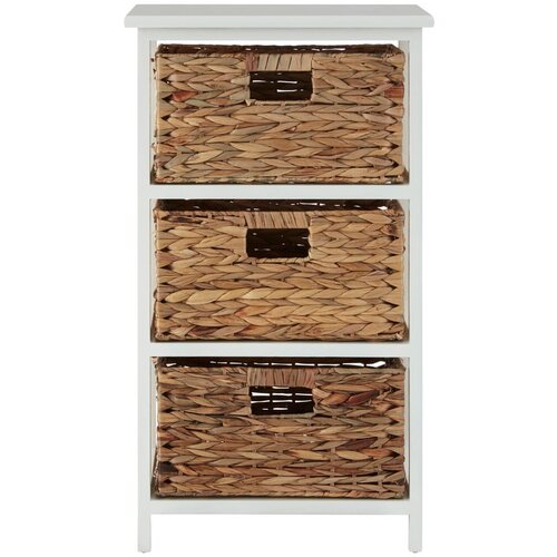 Premier Housewares Bela/naravna visoka komoda iz masivne pavlonije 41x70 cm Padstow &amp;ndash; Slike
