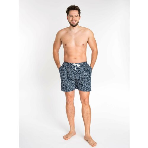 Yoclub Man's Swimsuits Men's Beach Shorts P3 Navy Blue Slike