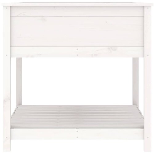  Sadilica s policom bijela 82,5x82,5x81 cm od masivne borovine Slike