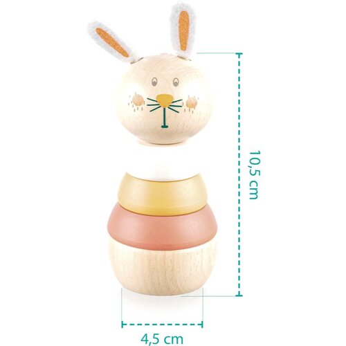 Zopa Wooden Rings Toy animal natikanka z motivom živali iz lesa Bear 1 kos Slike