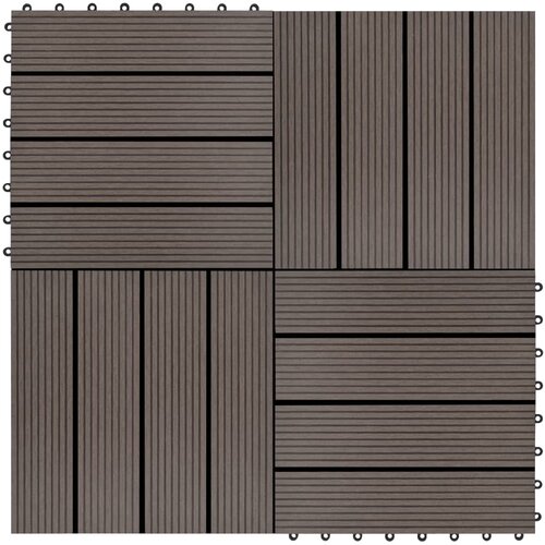 vidaXL Talne plošče 22 kosov 30x30 cm 2 m² WPC temno rjave Cene