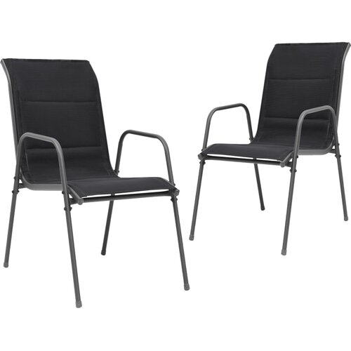 vidaXL Vrtni stoli 2 kosa jeklo in tekstil črne barve, (20658963) Cene