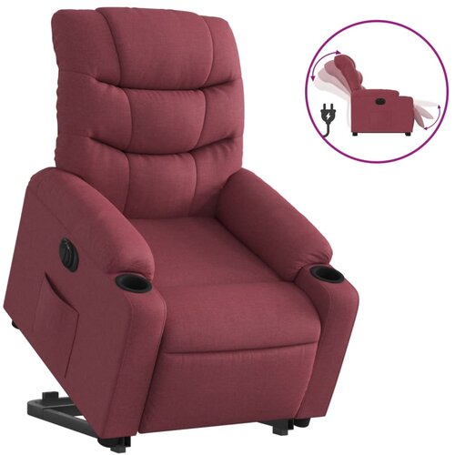 vidaXL Električni naslonjač na podizanje od tkanine boja vina Cijene