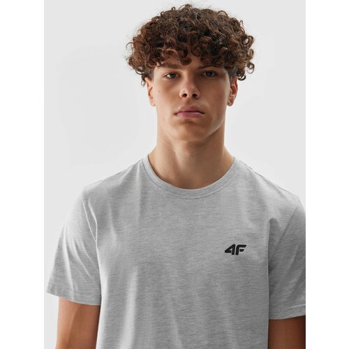 4f Men's Plain T-Shirt Regular - Grey Slike