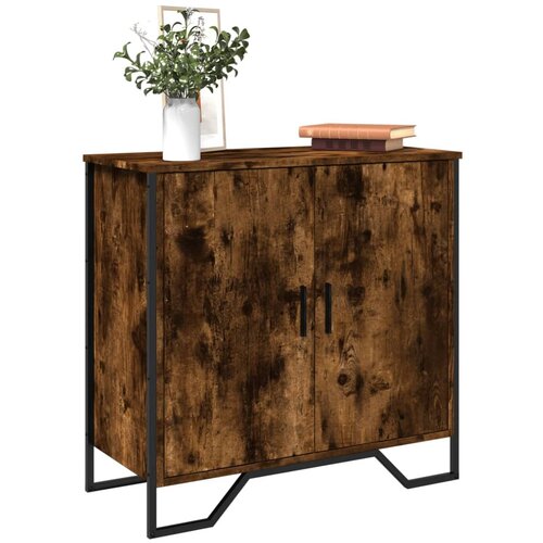 VidaXL Komoda dimljeni hrast 78x35,5x74,5 cm inženirski les Slike
