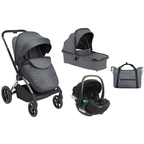 Kikka Boo Kolica Kara 3in1 premium set sa autosedi&amp;scaron;tem I-Xtend I-size i tvrdom korpom Grey Slike