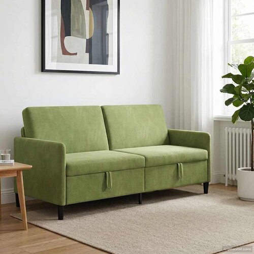 SOFA s pohranom Svijetlo zelena 192 x 78 x 87 cm Poliester Cijene
