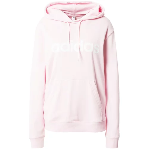 ADIDAS SPORTSWEAR Sportska sweater majica 'Essentials Linear' pastelno roza / bijela