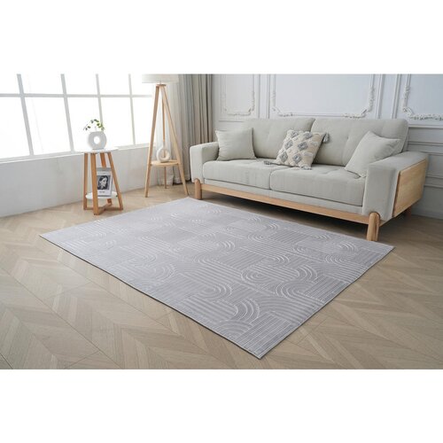 Kayoom RAVNO TKANA PREPROGA Calma 120/160 cm tkano srebrne barve Slike