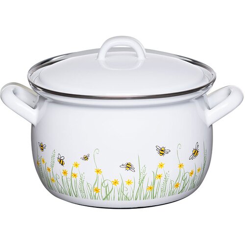 RIESS lonec s pokrovom Bee 18cm, 2,5l, dvojni ročaj, emajl Cene
