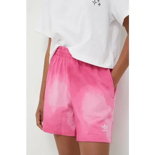 Adidas Bombažne kratke hlače roza barva