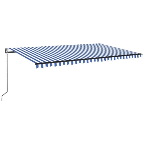  Automatska tenda sa senzorom LED 500x350 cm plavo-bijela Slike