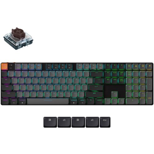 KEYCHRON K5 QMK Brezžična Mehanska Tipkovnica (Version 2) RGB LED (Hot-swappable) / Brown / K5X-H3, (22108197) Slike