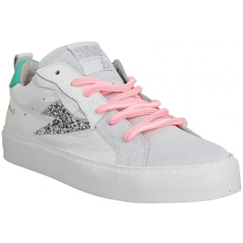 Semerdjian Modne superge Viken 9594 Cuir Velours Femme Blanc Silver Bela Slike