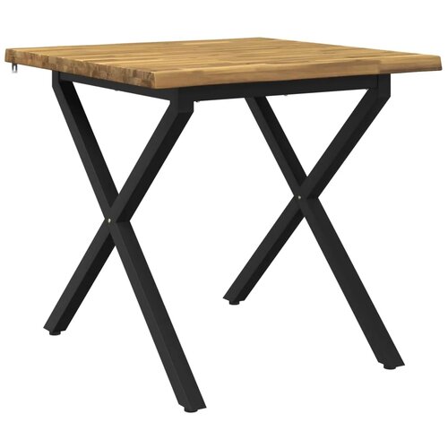  Stol za blagovanje s prirodnim rubom 70 x 70 x 75 cm - Izbijeljena i crna 70 x 70 x 75 cm Živi rub Slike