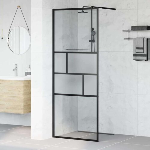  Zid za walk-in tu&scaron; Crna 80 x 195 x 0.5 cm Staklo i aluminij Cijene