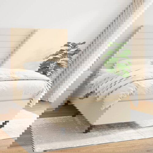 The Living Store Box spring postelja z vzmetnico krem 80x200 cm blago - Box Spring Postelja, (21513869) Slike