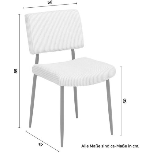Bessagi Home Stol Elia, Bež, Rebrasti Žamet Slike