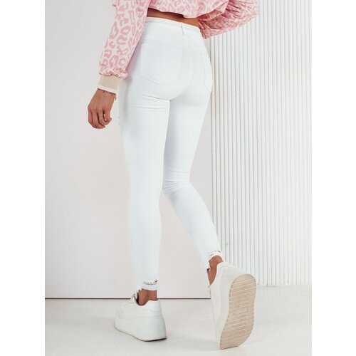 DStreet SURIA Women's Denim Trousers White Cene