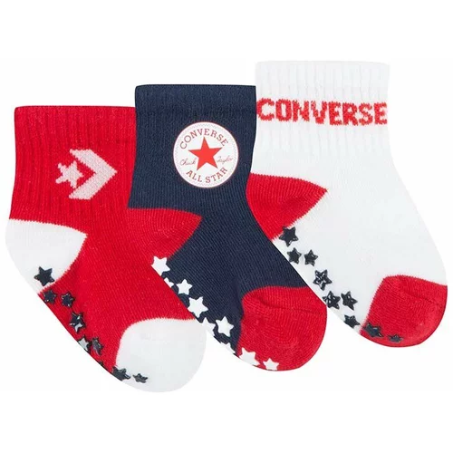 Converse Nogavice za dojenčka 3-pack rdeča barva