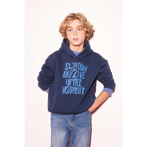 Defacto Boys Oversize Fit Hooded Printed Thick Sweatshirt Slike