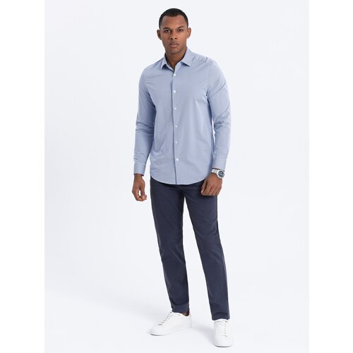 Ombre Men's tailored chino pants - dark blue Cene