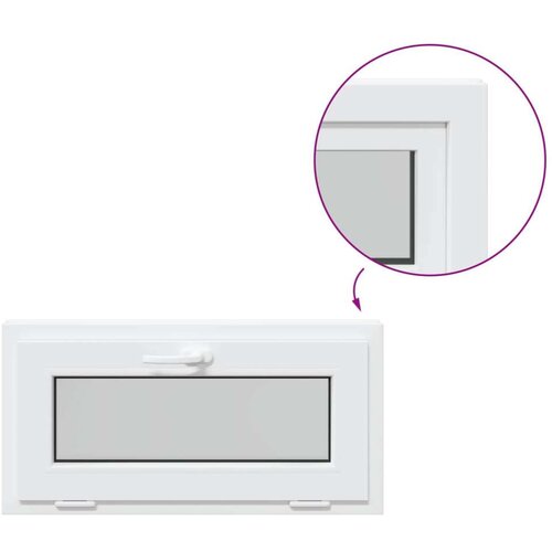  Prozor za podrum RISOR 80 x 40 cm PVC i staklo Bijela - Bijela 80 x 40 cm s trostrukim staklenjem Slike