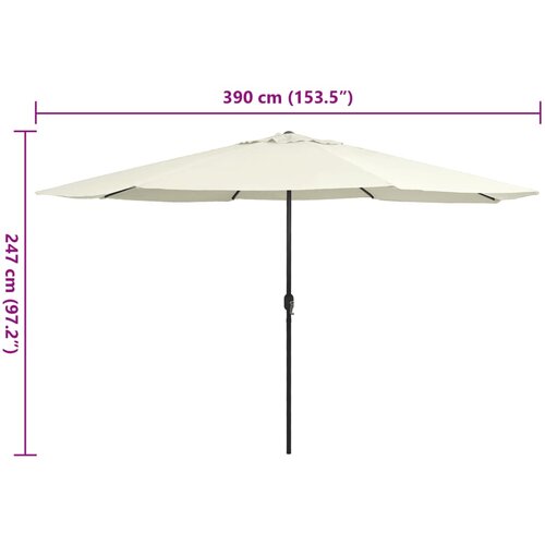  Vrtni suncobran s metalnim stupom 390 cm pje&amp;scaron;čano bijeli Slike