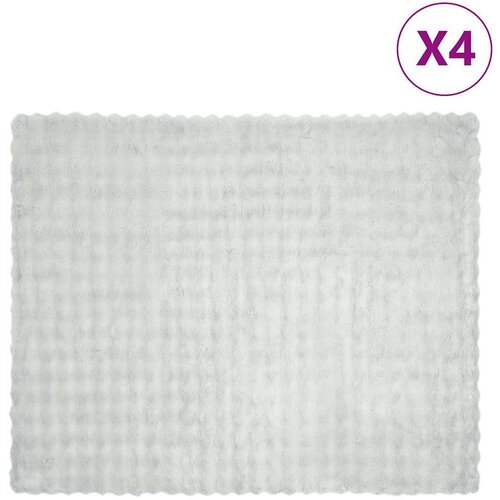  Lažni zec deka 4 pcs Siva 130 x 150 cm Poliester Slike