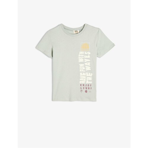 Koton T-Shirt Summer Theme Short Sleeve Crew Neck Cotton Cene