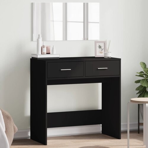 VidaXL Toaletna mizica z ogledalom črna 80x39x80 cm Slike
