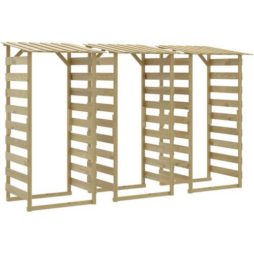 Pergole s krovom 3 kom 100 x 90 x 200 cm impregnirana borovina Slike