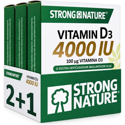 Strong Nature Vitamin D3 4000 IU, 30+30+30 kapsula (2+1 GRATIS) Slike