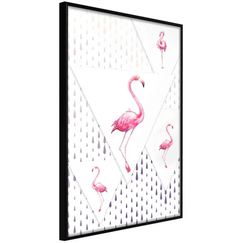  Poster - Flamingos and Triangles 30x45