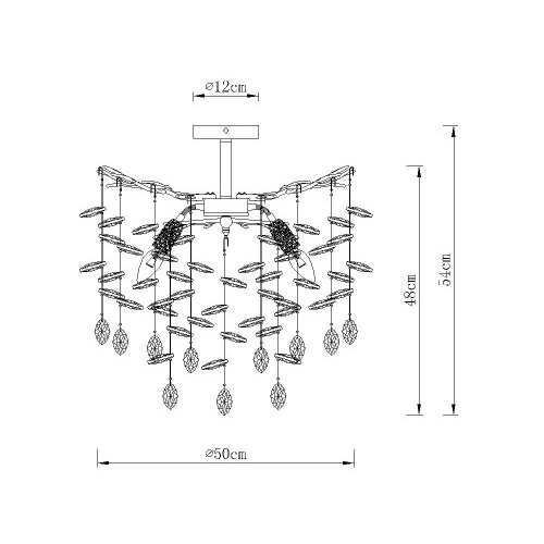 Globo 64138DS - Luster na &amp;scaron;tapu QUEENA 6xE14/40W/230V srebran Slike