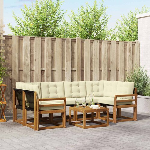  Set vanjskih sofa 7 kom. Prirodna i krem Cene