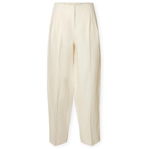 Selected Hlače W Barrel Lia Trousers - Birch Bež Slike