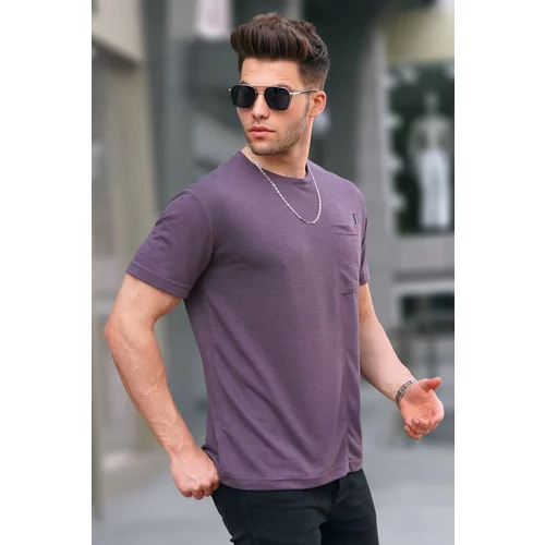 Madmext Purple Basic Pocket T-Shirt 5880