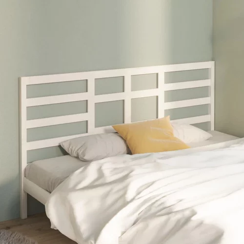  Uzglavlje za krevet bijelo 206 x 4 x 104 cm od masivne borovine