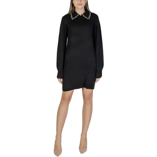 Jacqueline_de_yong JDYAUBRAY LIFE L/S PEARL DRESS KNT 15313594 Crna