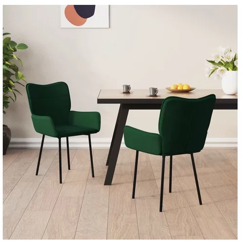  Jedilni stoli 2 kosa temno zelen žamet