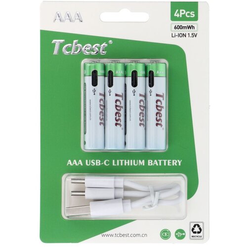 TCBEST punjiva baterija  R3 (aaa) 180 mah sa soketom type c + usb a kabal 4 x type c (4 kom) Cene