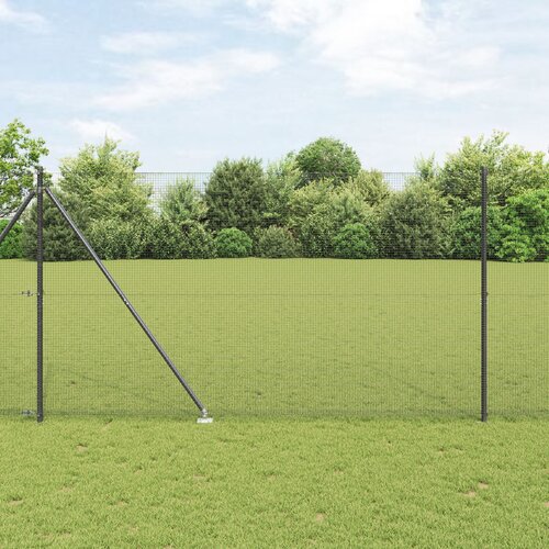 VidaXL Zavarena Žičana Ograda s 7 &amp;Scaron;iljastih Stupova SIVA 1.6 x 10 m Čelik Slike