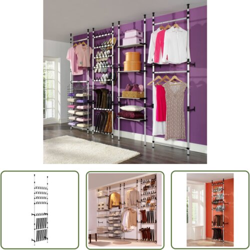 The Living Store Teleskopsko stojalo za čevlje s palicami aluminij - Stojalo Za Čevlje, (21744421) Cene
